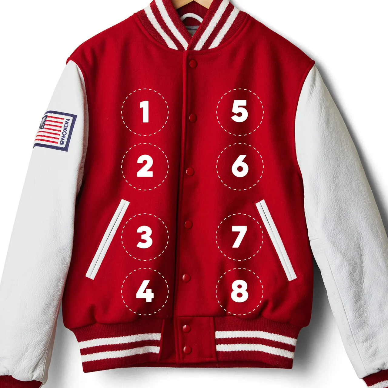 Nokona Varsity Jacket in Red – Personalize Your Patches - Nokona Ballgloves