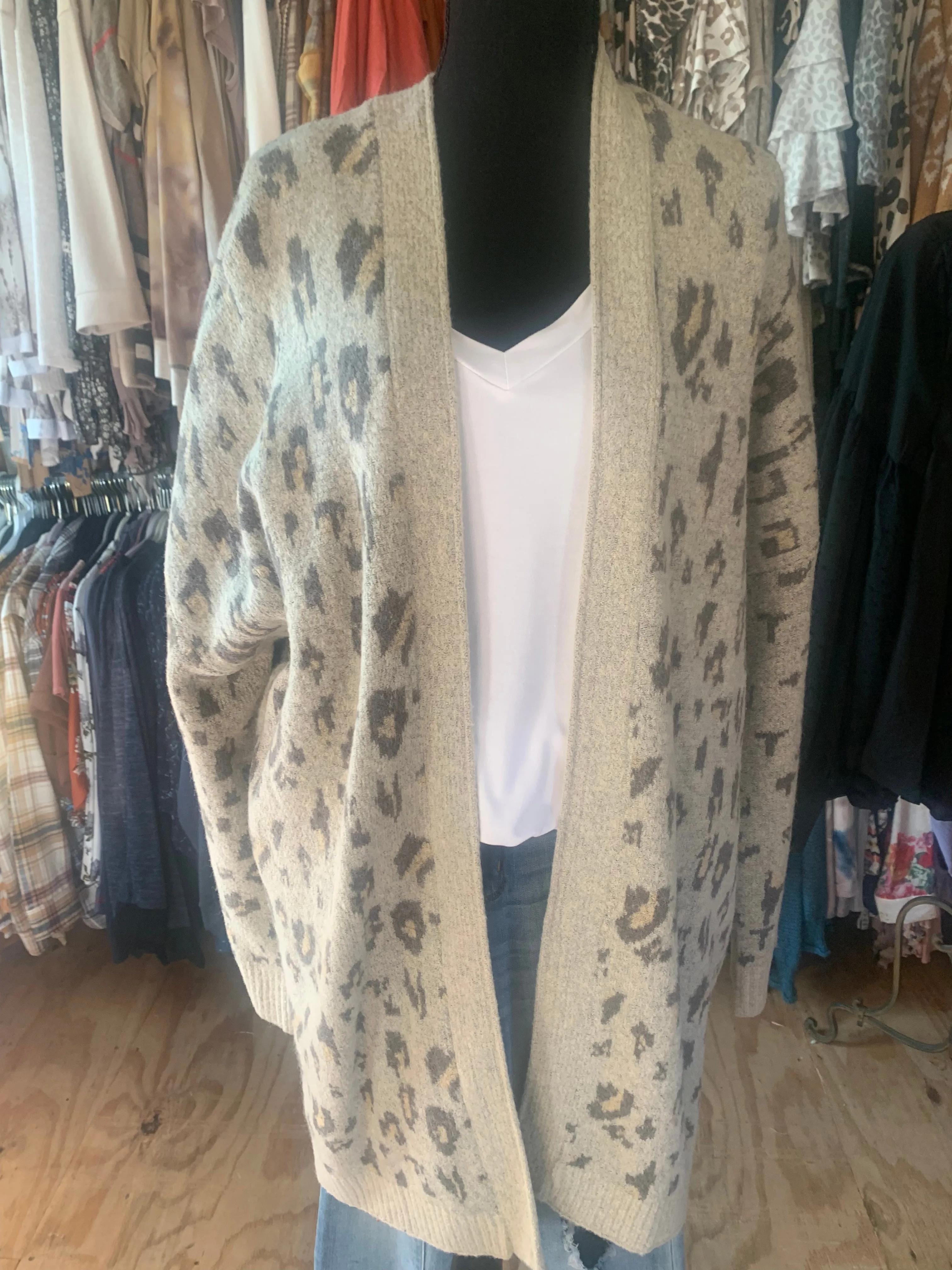 Oatmeal Leopard Cardigan