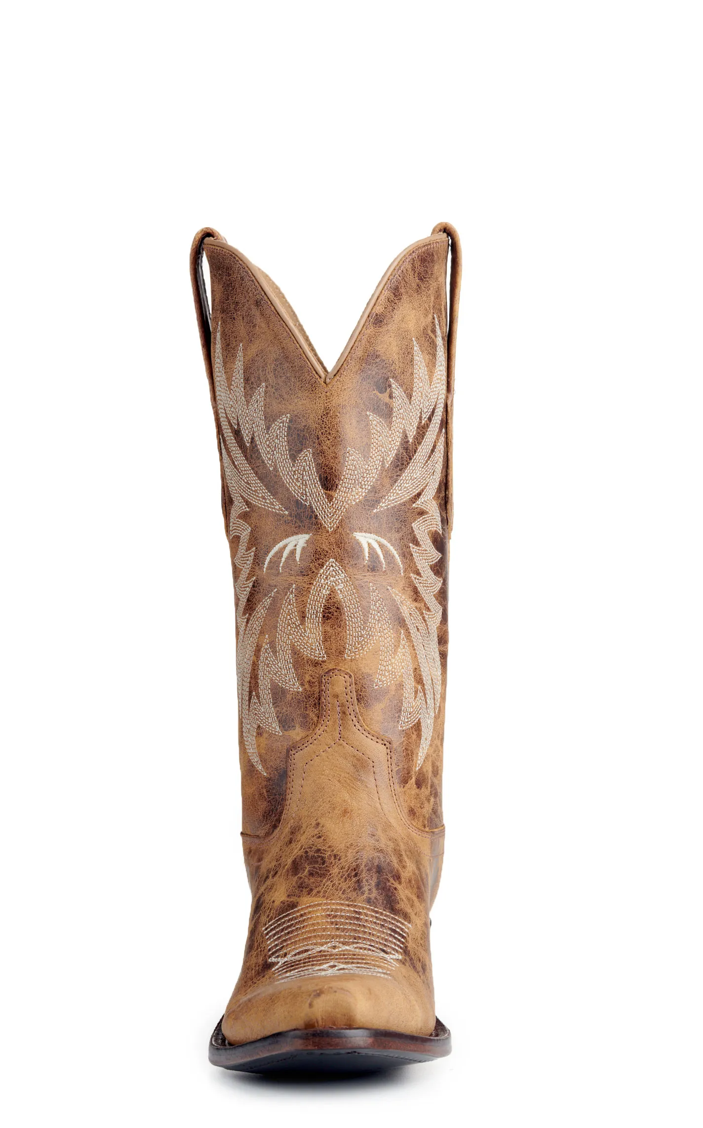 Old West Women's Burnt Tan Snip Toe Cowboy Boots