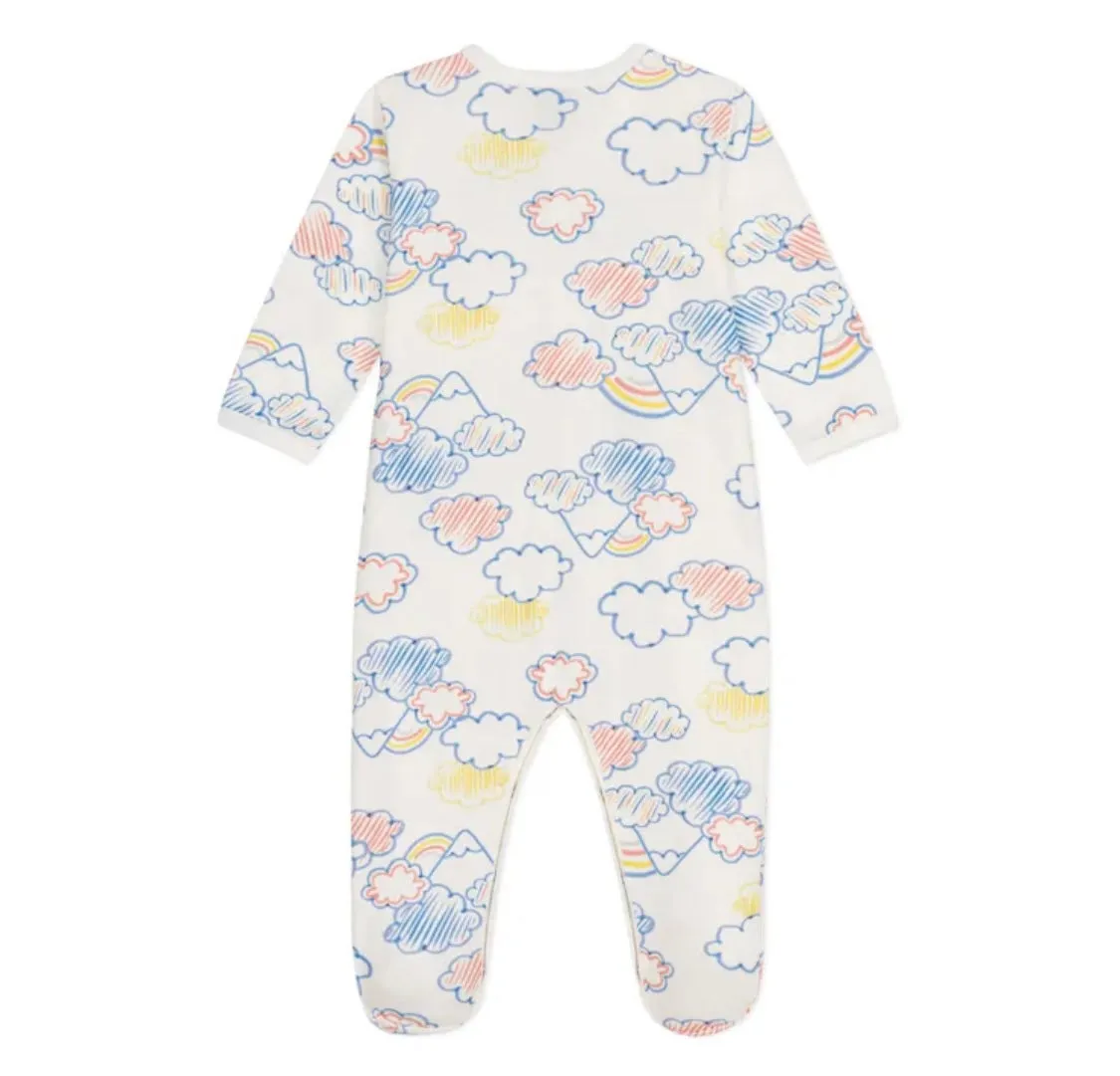 Petit Bateau Baby Girl Cloud Print Footie