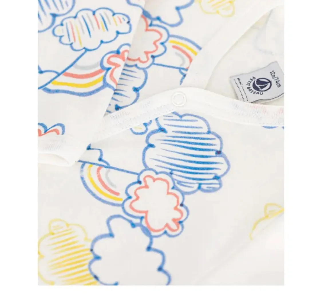 Petit Bateau Baby Girl Cloud Print Footie