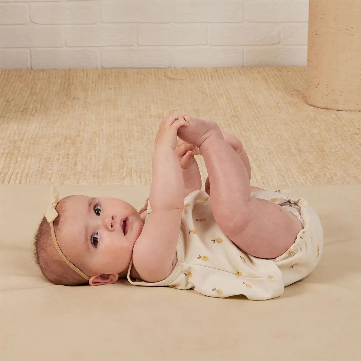 Quincy Mae Smocked Tank + Bloomer Set - Lemons