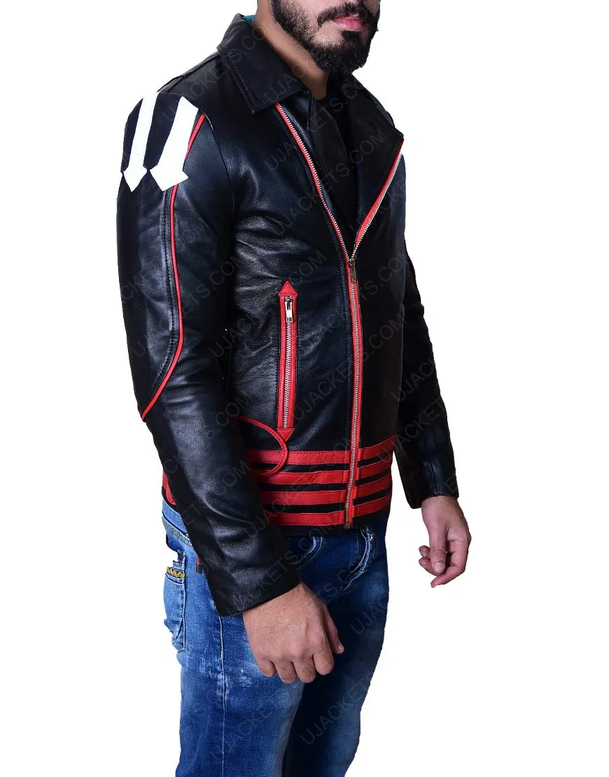 Red And Black Freddie Mercury Leather Jacket - Rockstar Freddie Mercury Jacket