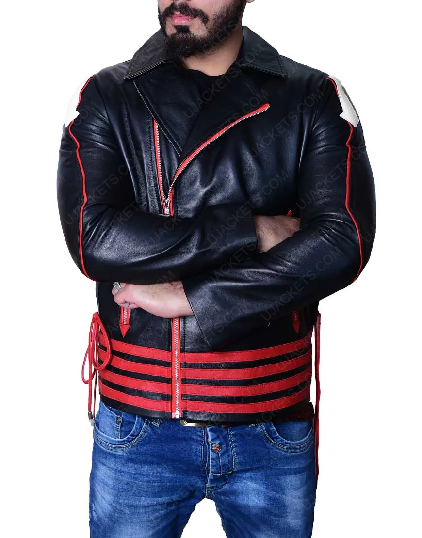 Red And Black Freddie Mercury Leather Jacket - Rockstar Freddie Mercury Jacket