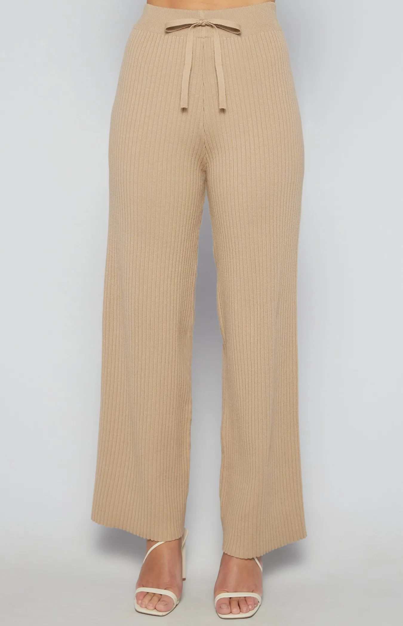 Ribbed Wide Leg Knit Pants (SKN389)