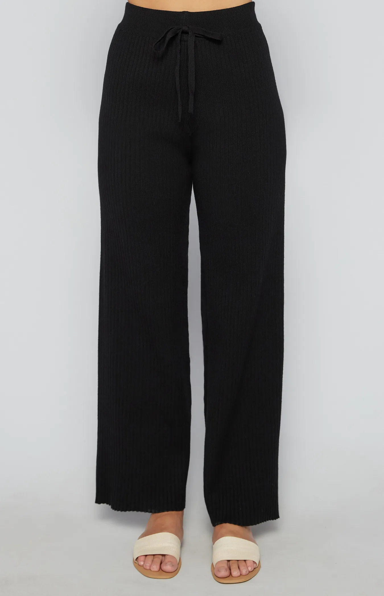 Ribbed Wide Leg Knit Pants (SKN389)