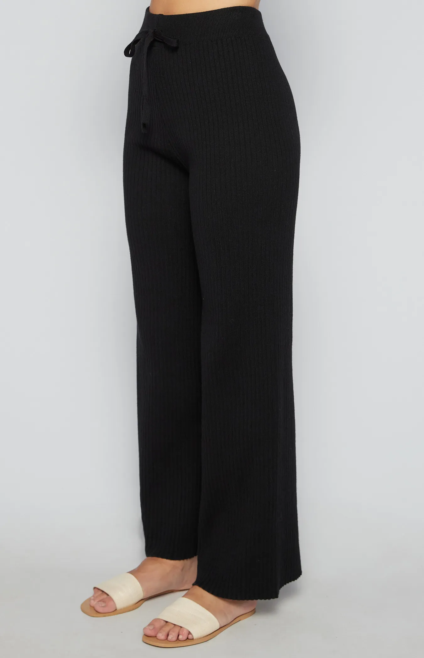 Ribbed Wide Leg Knit Pants (SKN389)