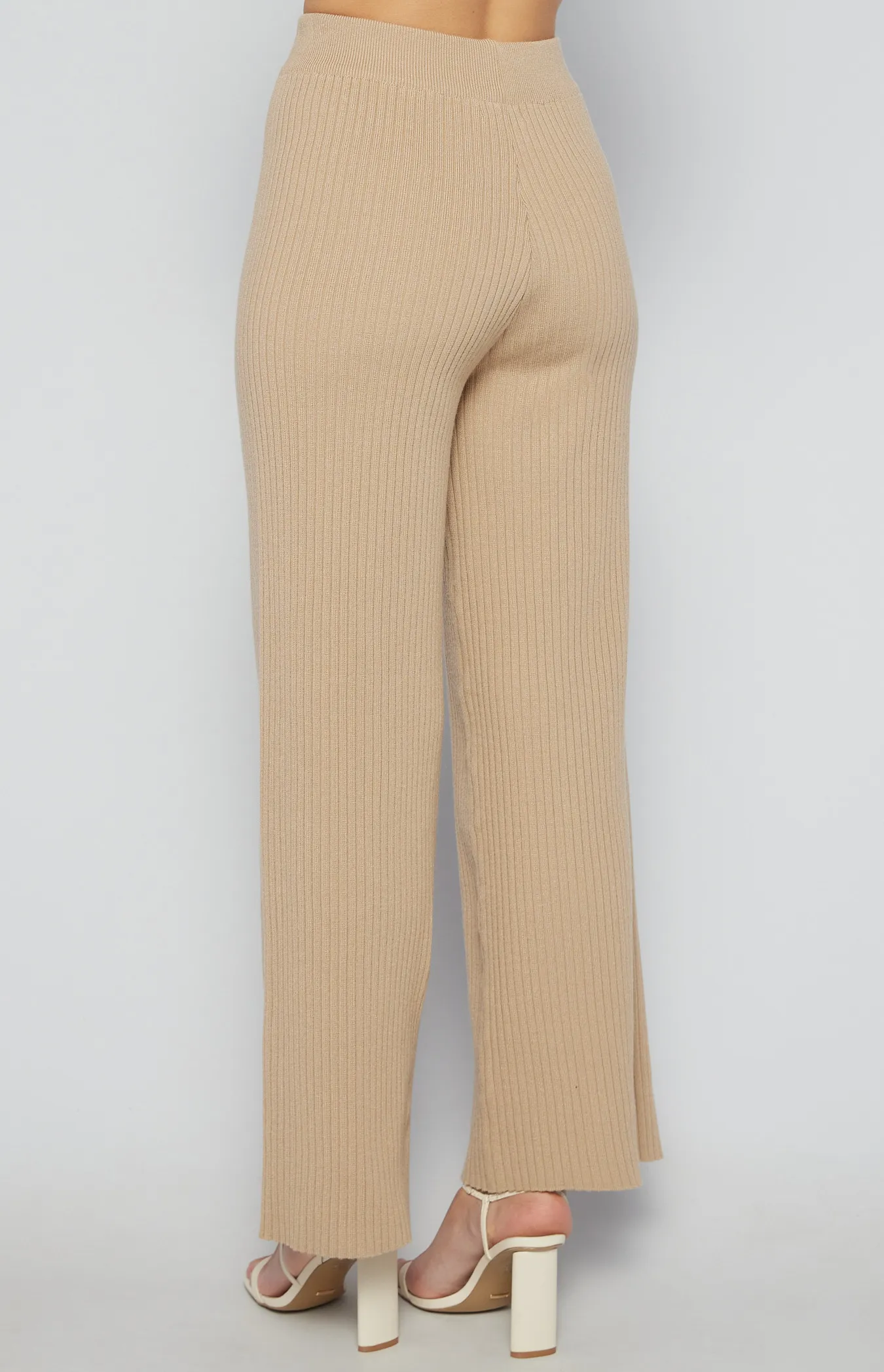 Ribbed Wide Leg Knit Pants (SKN389)