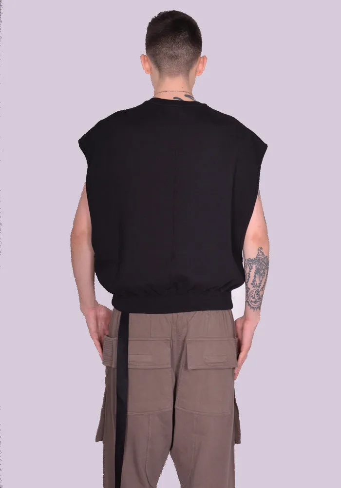 RICK OWENS DRKSHDW DU01D1155 F TATLIN SLEEVELESS SWEATSHIRT BLACK