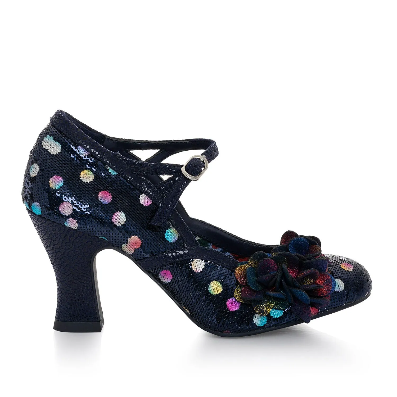 Ruby Shoo Nina Navy Sequins Mary Jane Heels