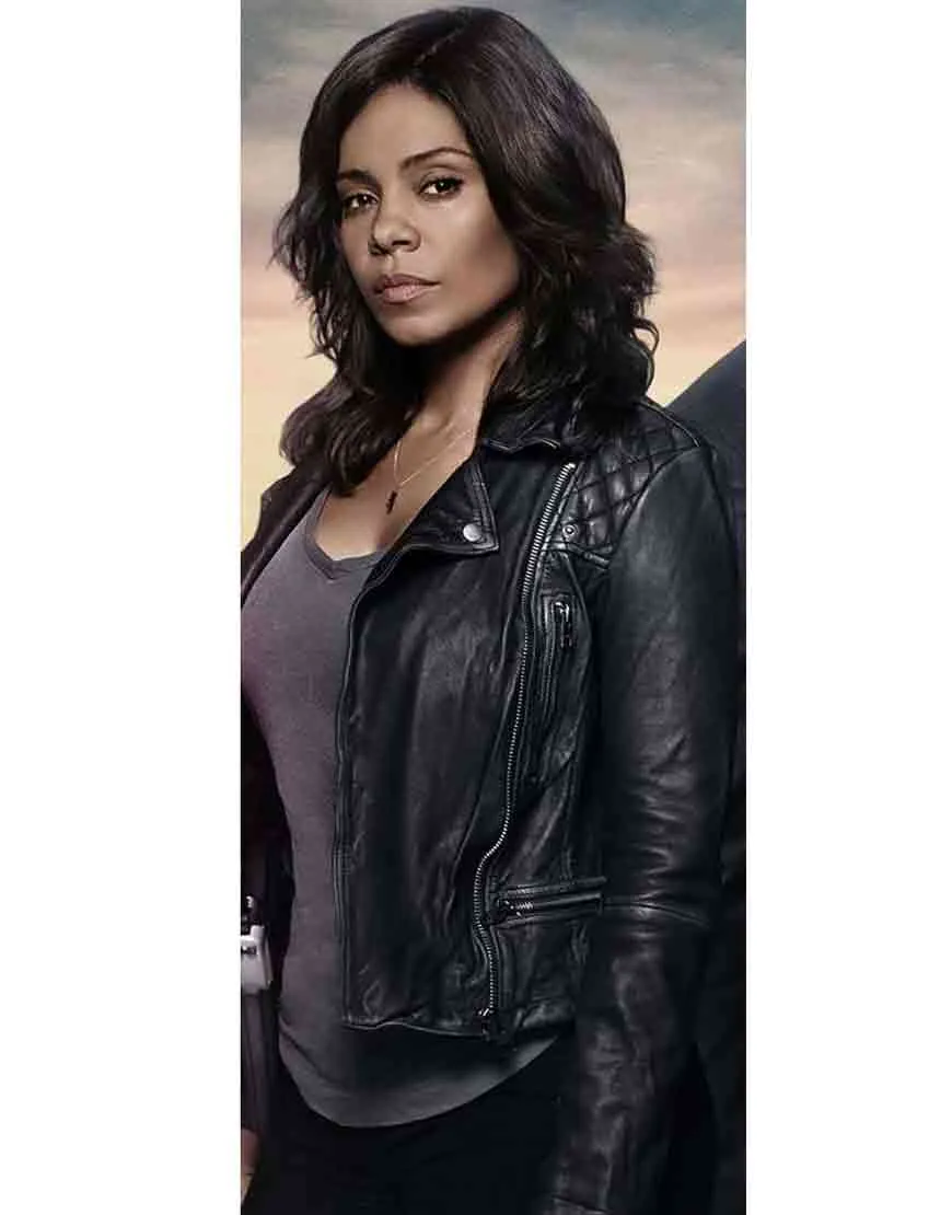 Sanaa Lathan Shots Fired Ashe Akino Leather Jacket - UJackets