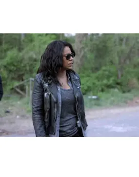 Sanaa Lathan Shots Fired Ashe Akino Leather Jacket - UJackets