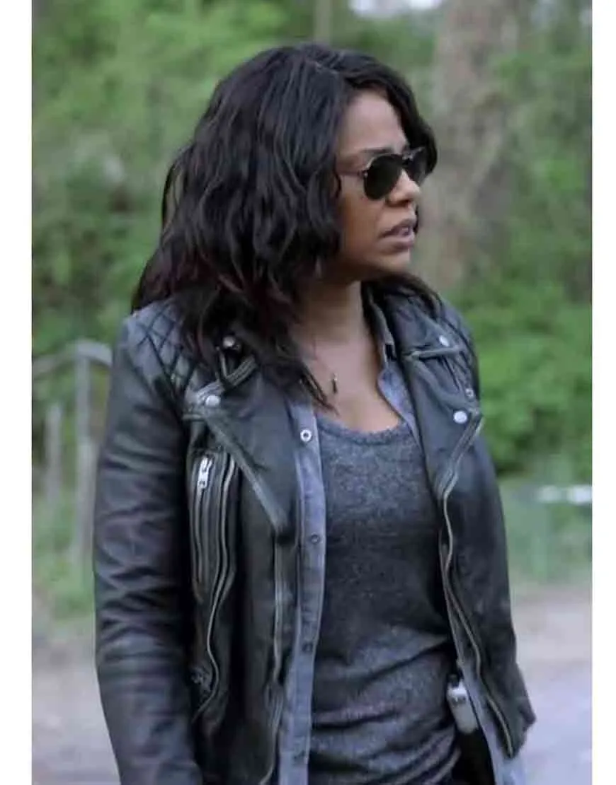 Sanaa Lathan Shots Fired Ashe Akino Leather Jacket - UJackets