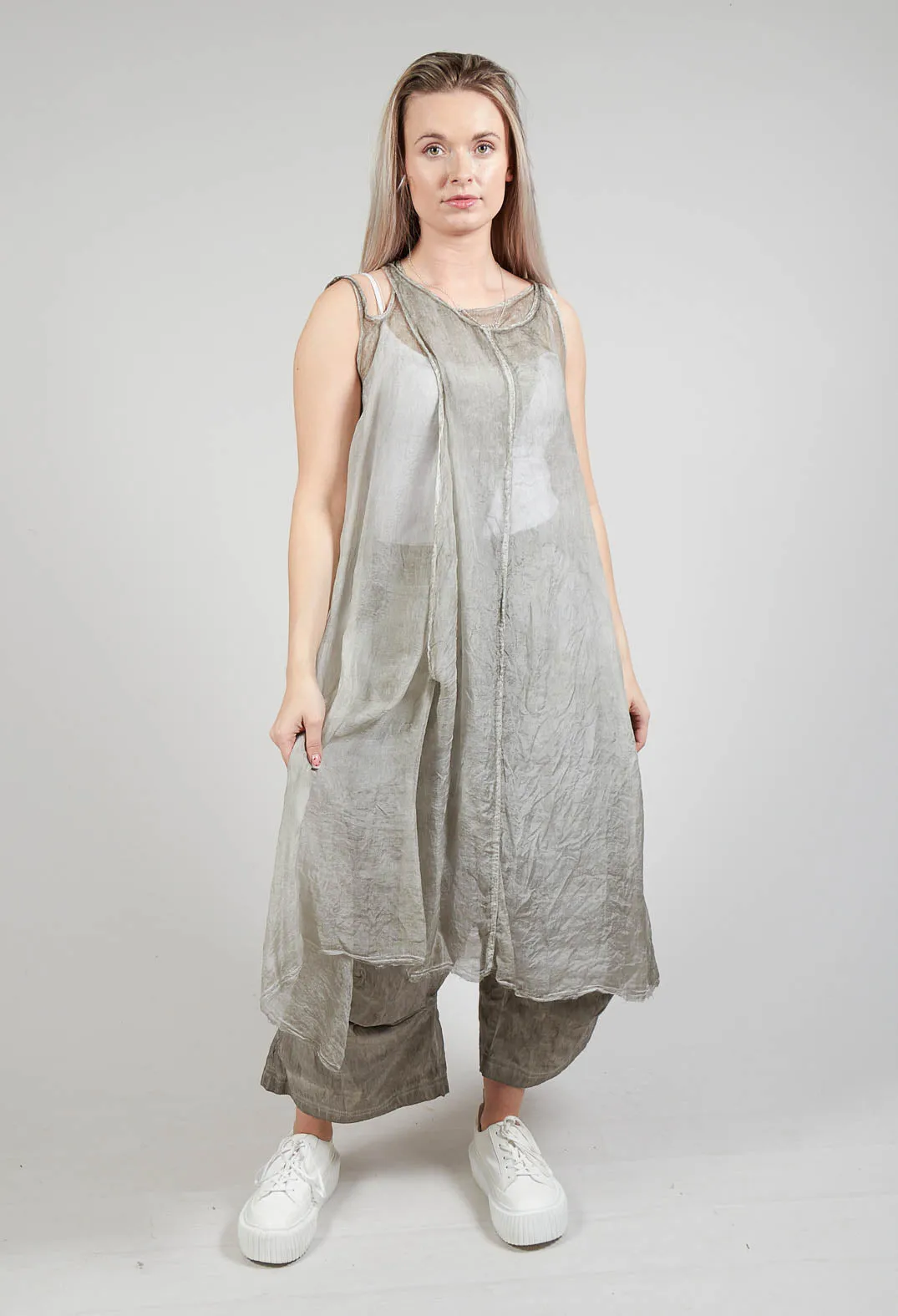 Silk Overdress in Hay Cloud