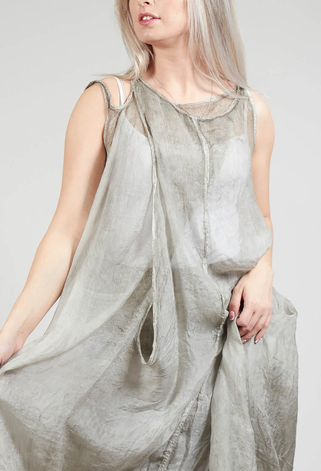 Silk Overdress in Hay Cloud