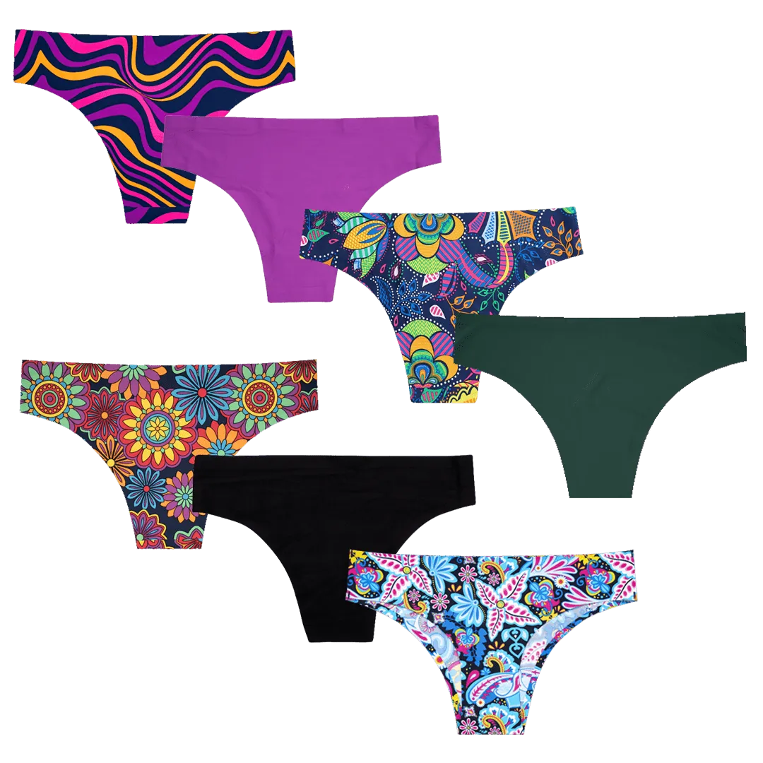 Sleek Summertime Bundle - Ladies Seamless Brazilian Briefs 7 Pack Bundle