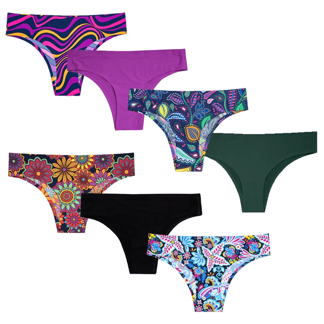 Sleek Summertime Bundle - Ladies Seamless Brazilian Briefs 7 Pack Bundle