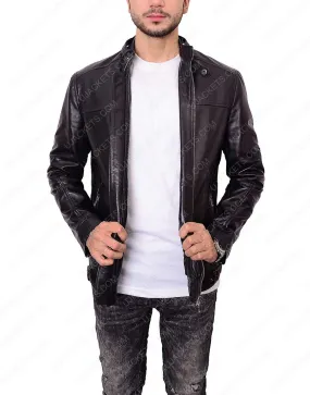 Slim Fit Zayn Malik Black Biker Leather Jacket - Movies Jacket