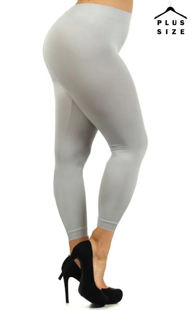 SML827SDP Nylon Seamless Classic Full Length Leggings (PLUS SIZE)