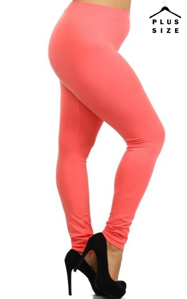 SML827SDP Nylon Seamless Classic Full Length Leggings (PLUS SIZE)