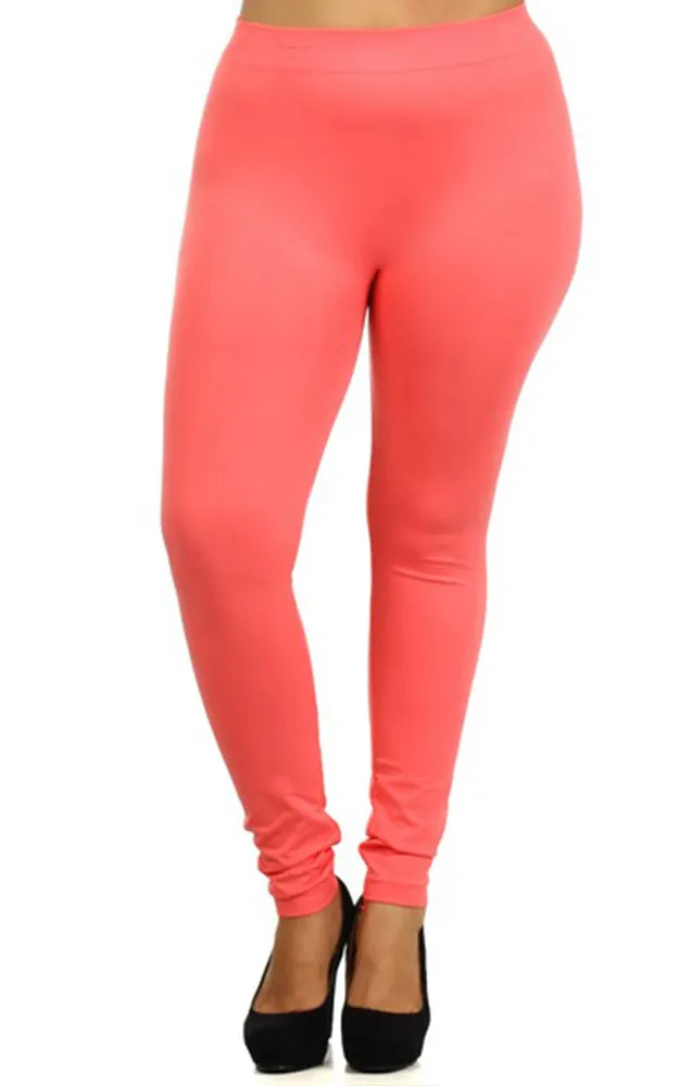 SML827SDP Nylon Seamless Classic Full Length Leggings (PLUS SIZE)