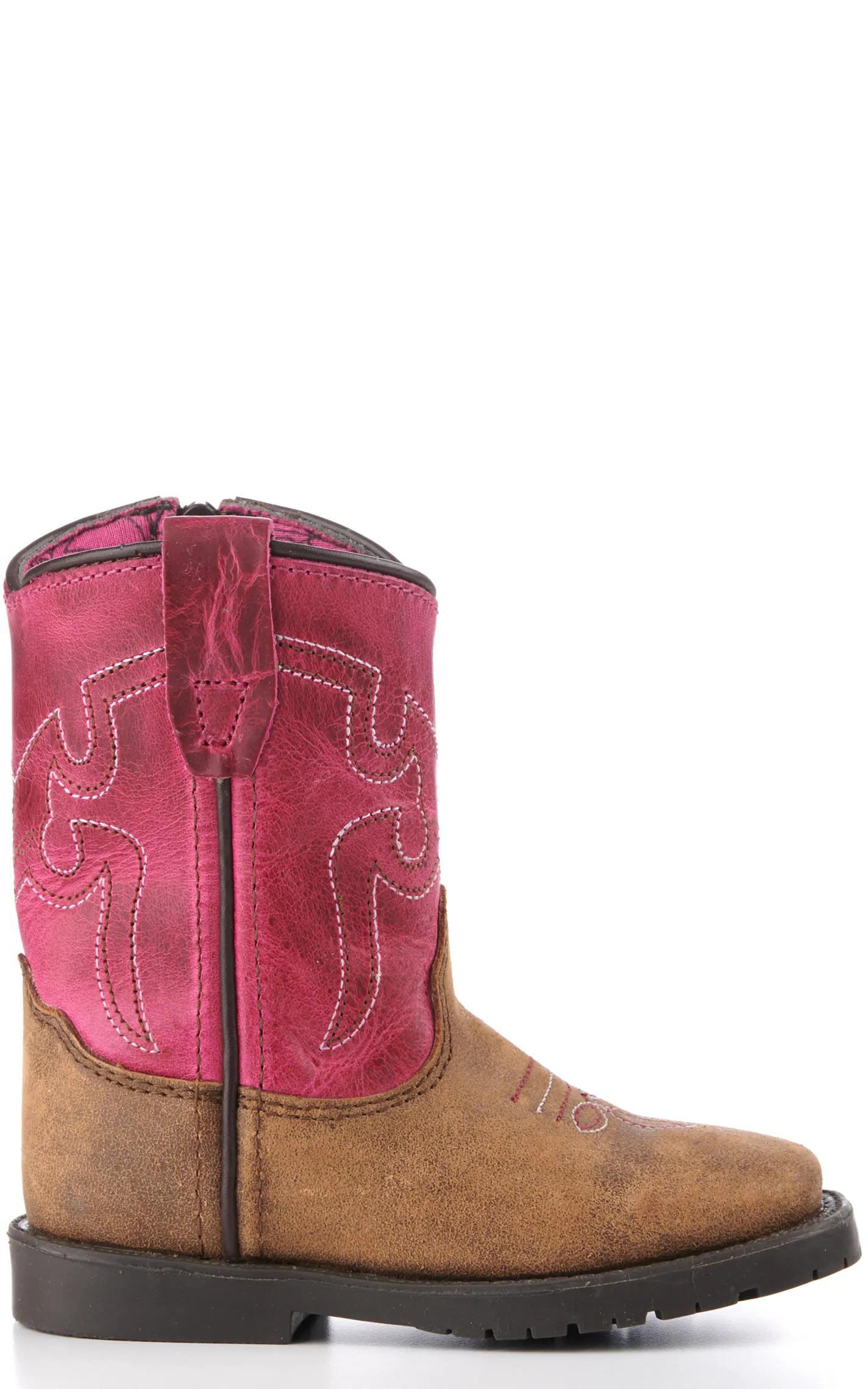 Smoky Mountain Toddler Vintage Brown and Pink Square Toe Cowboy Boots