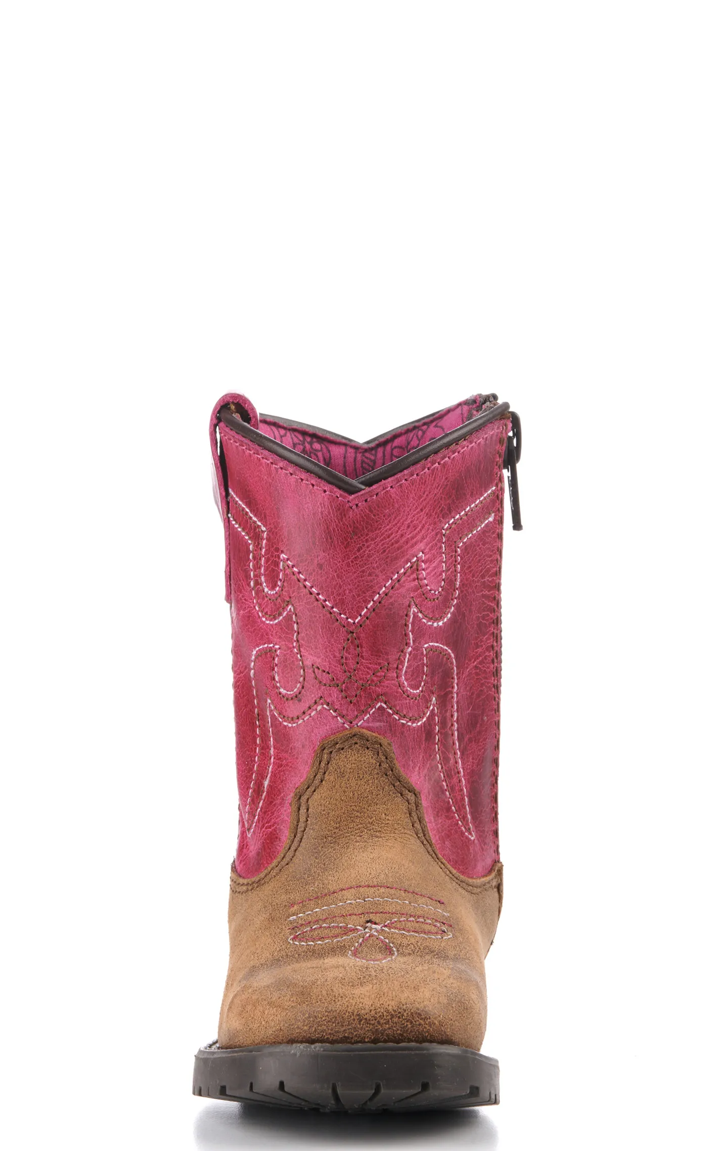 Smoky Mountain Toddler Vintage Brown and Pink Square Toe Cowboy Boots