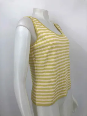 ST. JOHN White Green Knit Striped Tank Size SMALL (S) Top