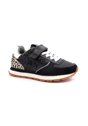 SUN68 Girl's Kelly Animal Sneaker Bimbo Black Z42415K