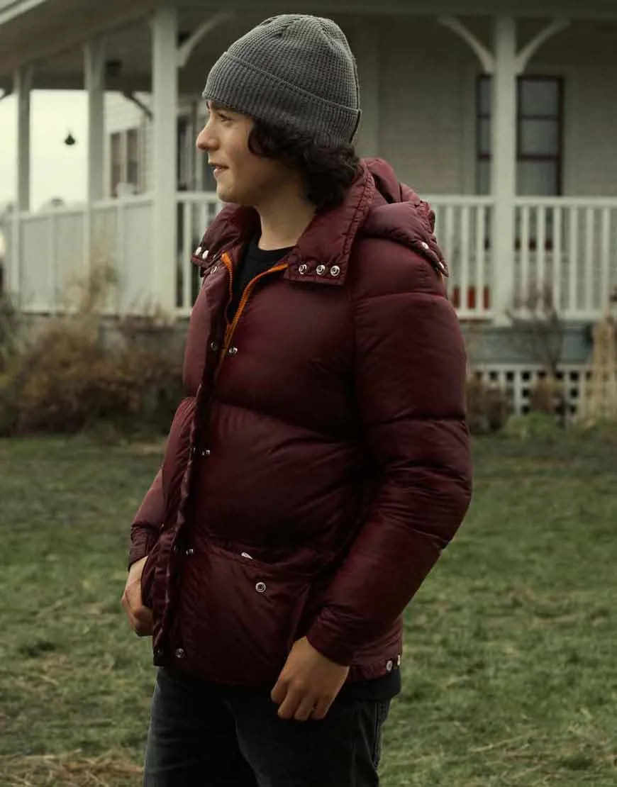 Superman And Lois Alex Garfin Jacket | Jordan Kent Maroon Puffer Jacket