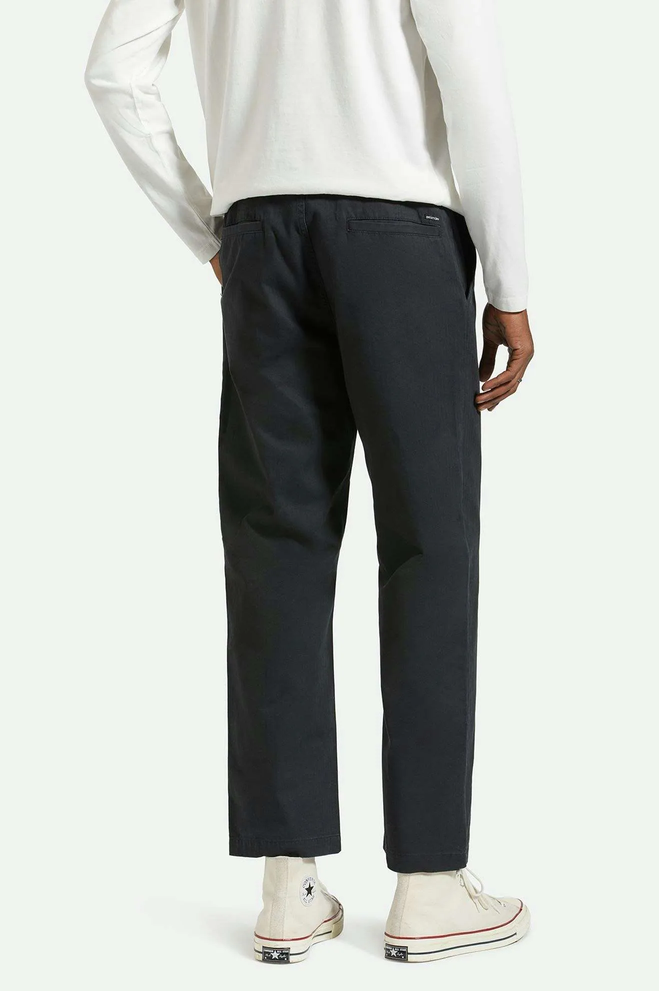 Surplus Herringbone Relaxed Trouser Pant - Washed Black