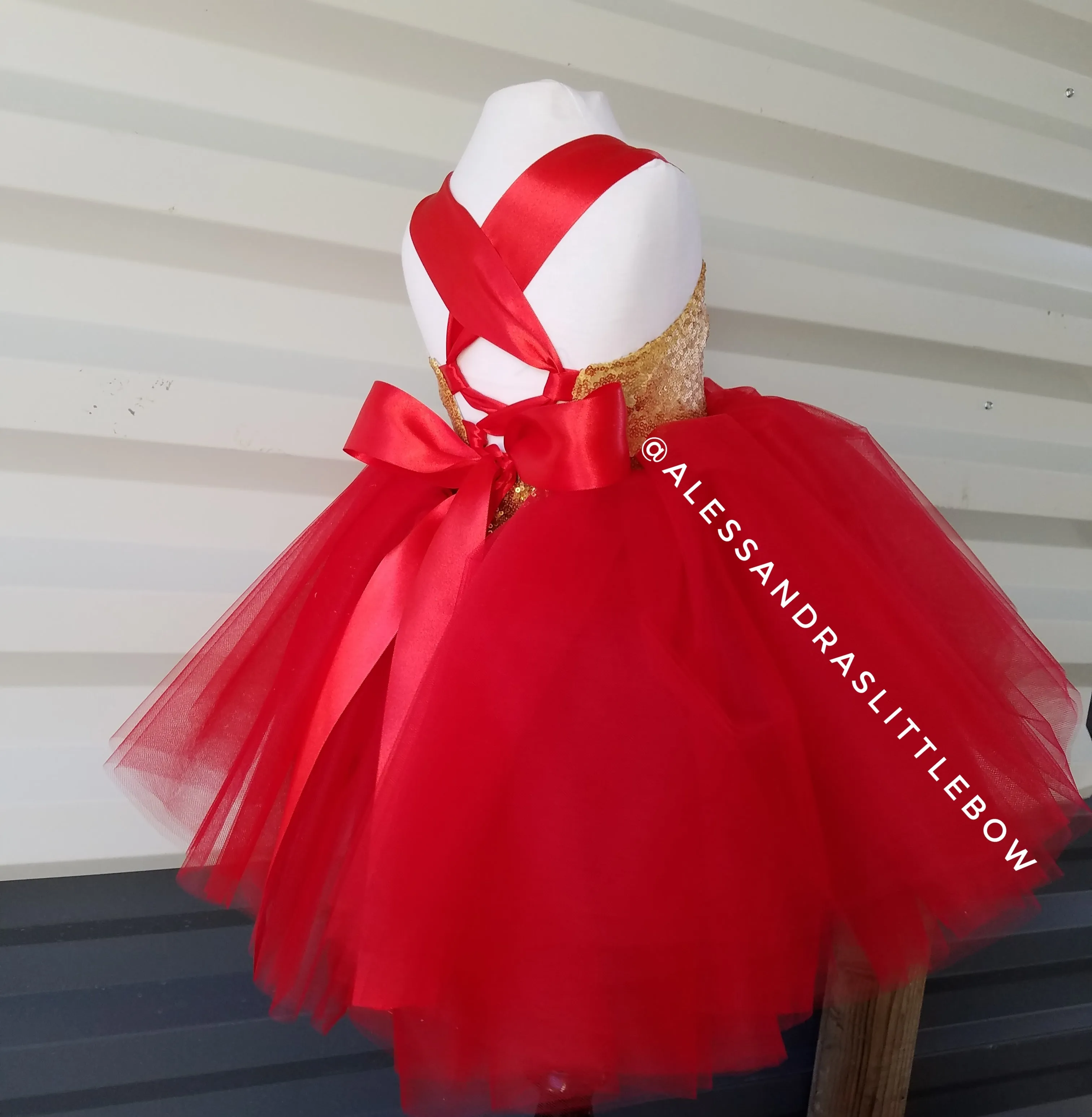 Sweetheart Couture dress in Red and Gold