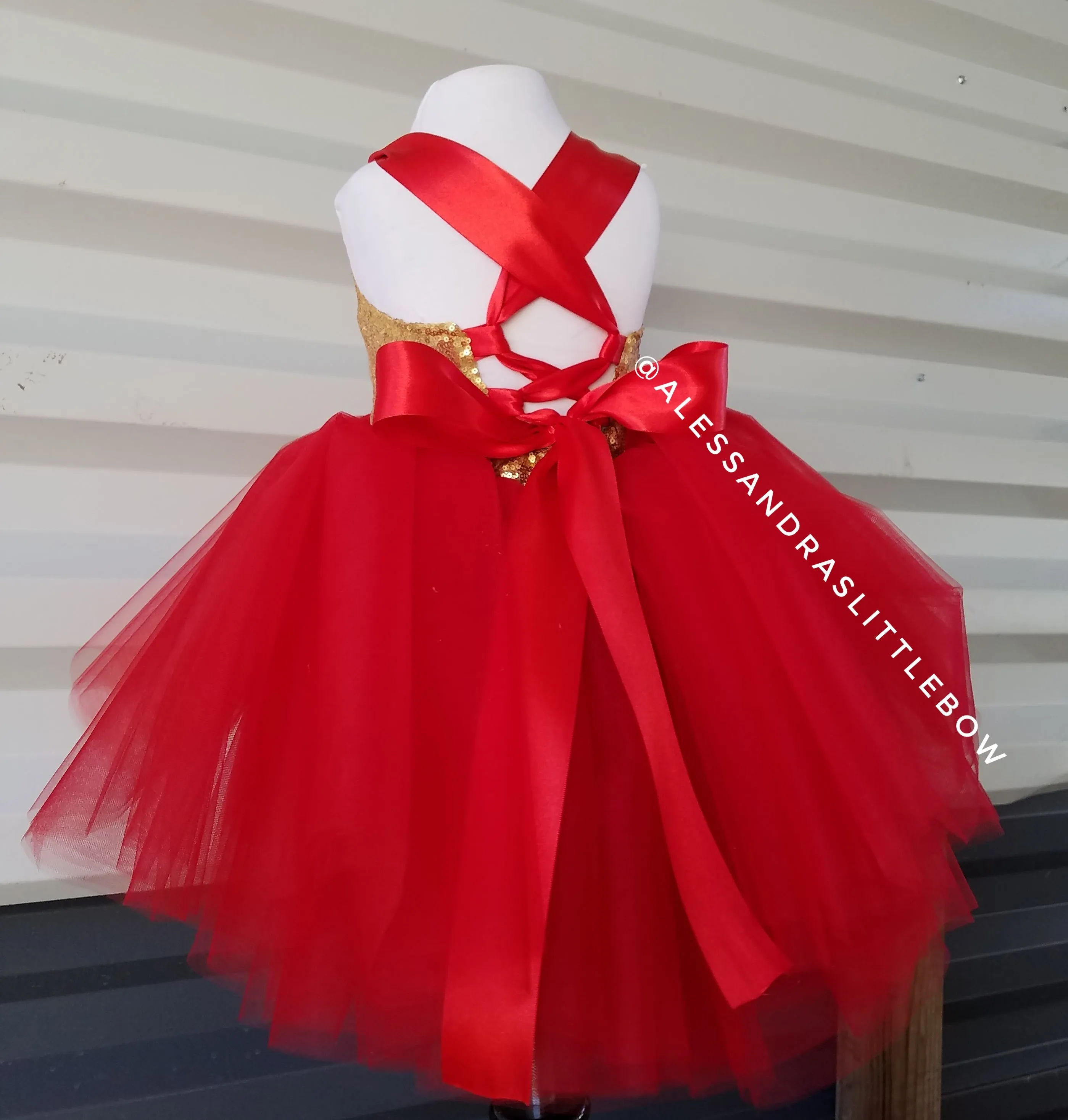 Sweetheart Couture dress in Red and Gold