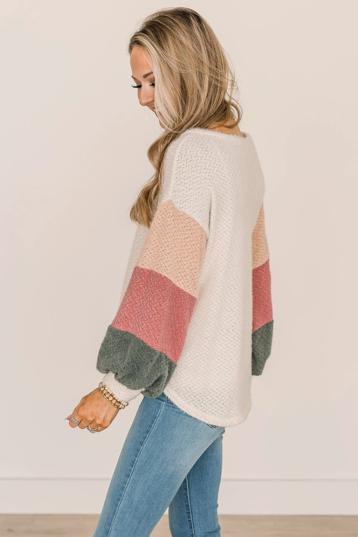 Tell Your Story Button Knit Top- Cream