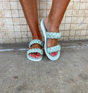 The Emily Braided Sandal - Mint