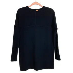 Tory Burch Black 100% Cashmere with Ribbed Top and Sleeves Tunic Sweater- Size M