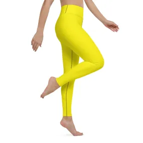 Versatile Movement: Solid Color Leggings for Women - Golden Sun