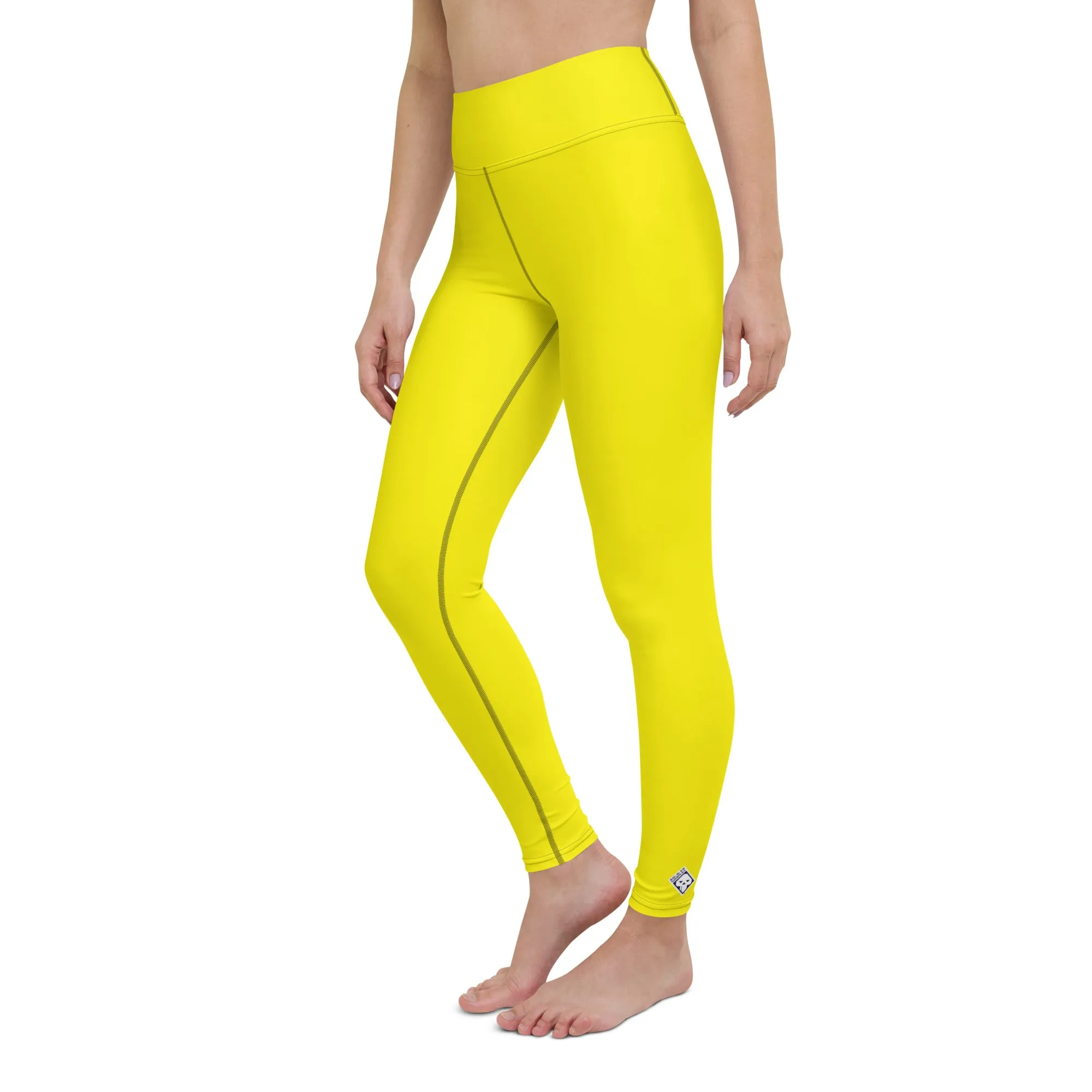 Versatile Movement: Solid Color Leggings for Women - Golden Sun