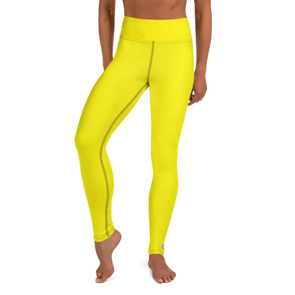 Versatile Movement: Solid Color Leggings for Women - Golden Sun