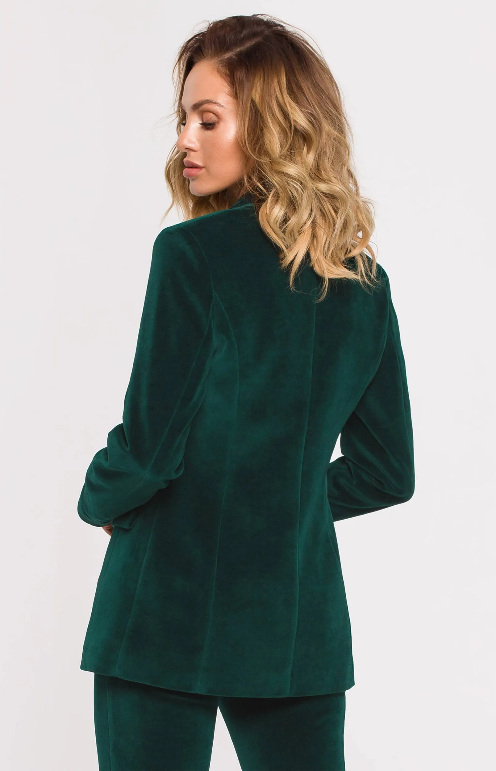 Veste blazer velours verte