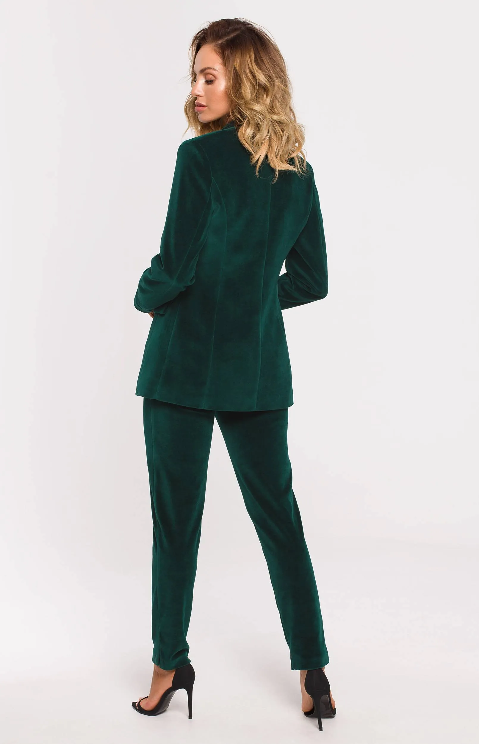 Veste blazer velours verte