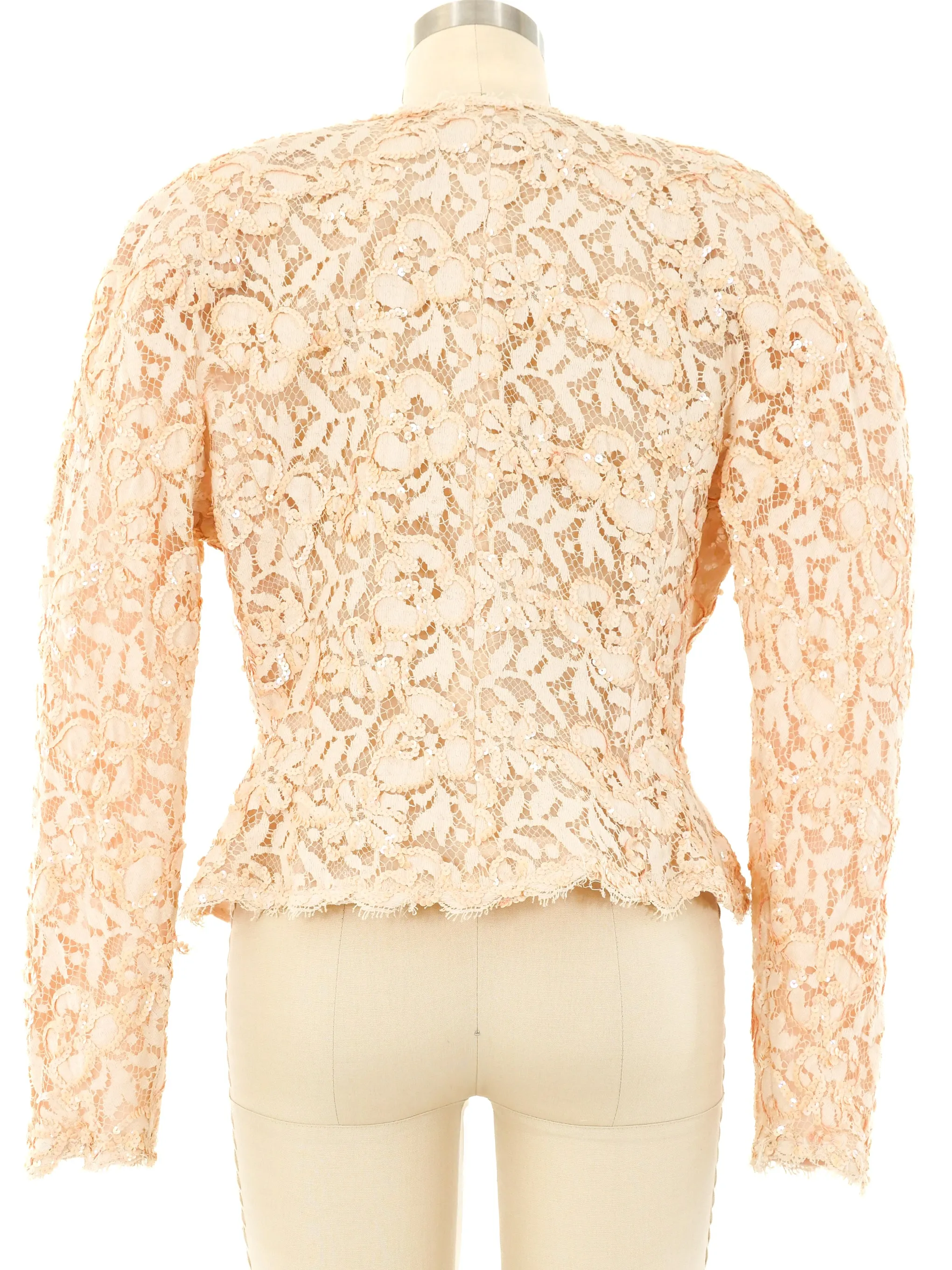 Victor Costa Embellished Lace Jacket