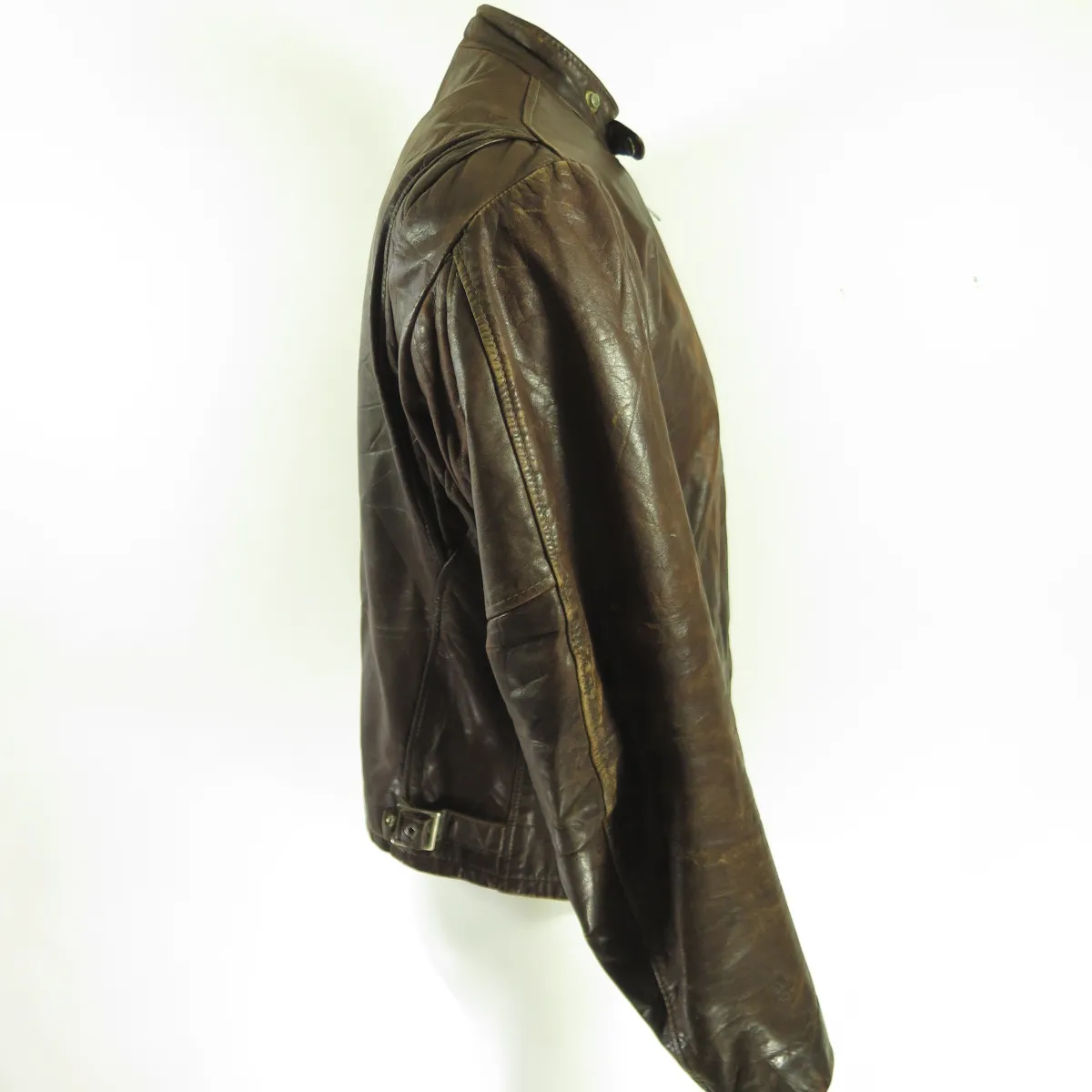 Vintage 60s Schott Cafe Racer Leather Jacket Medium Motorcycle Biker Patina