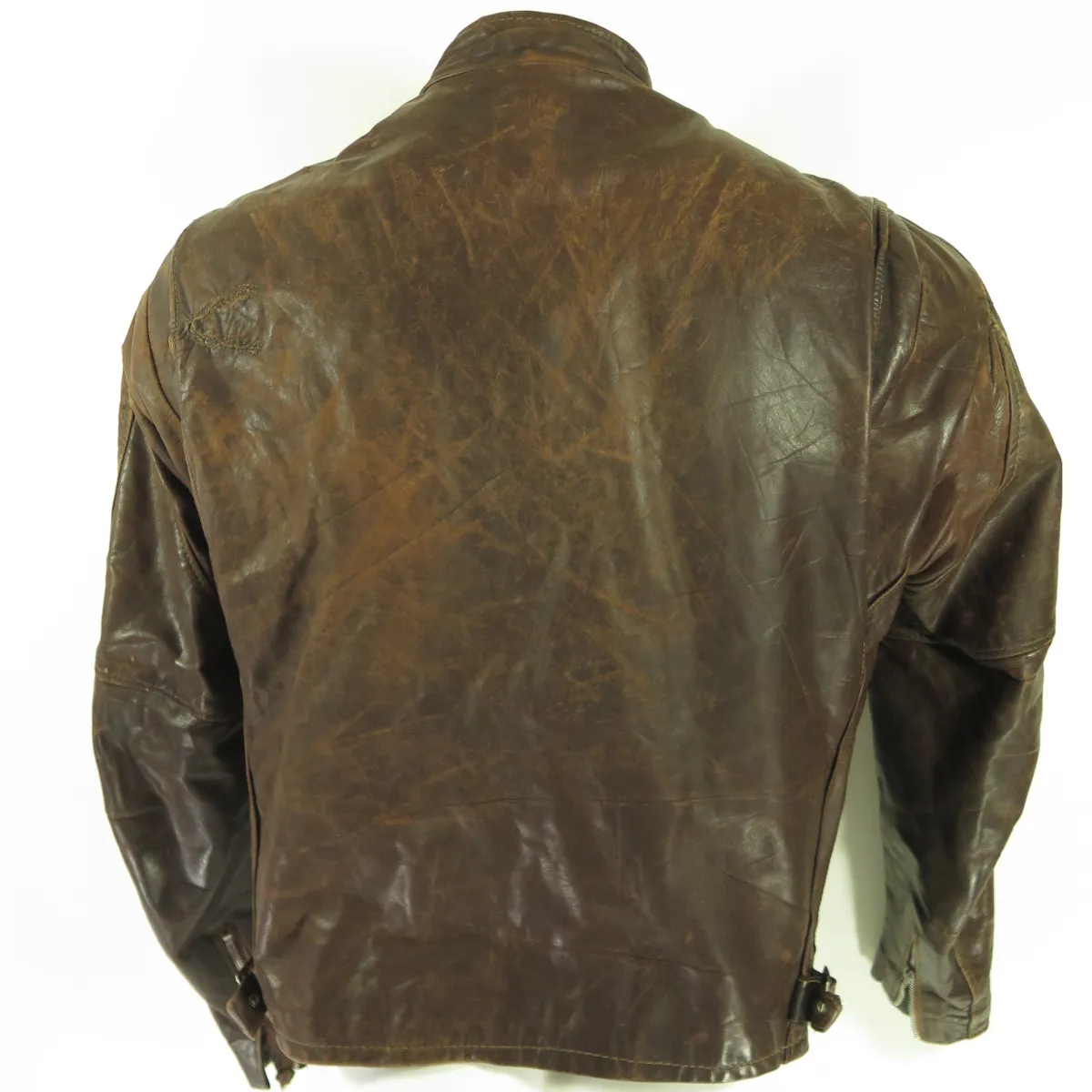 Vintage 60s Schott Cafe Racer Leather Jacket Medium Motorcycle Biker Patina