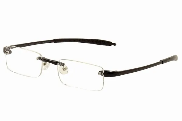 VisuaLites Vis1 Reading Glasses Men's Black Rimless +1.75