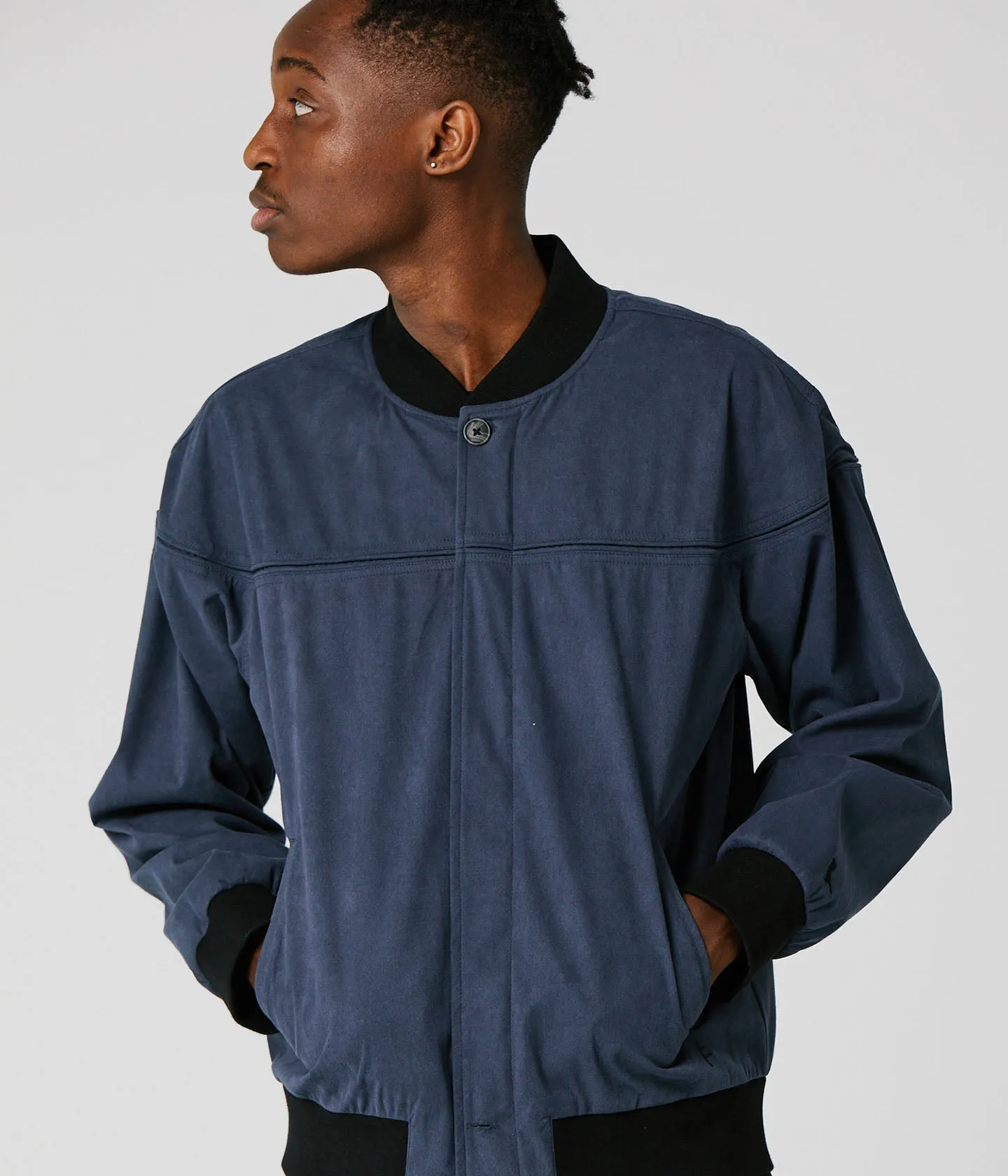 VT SUEDE BOMBER JACKET // NAVY