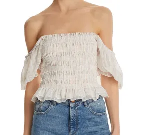 Wayf Smocked Off-The-Shoulder Top