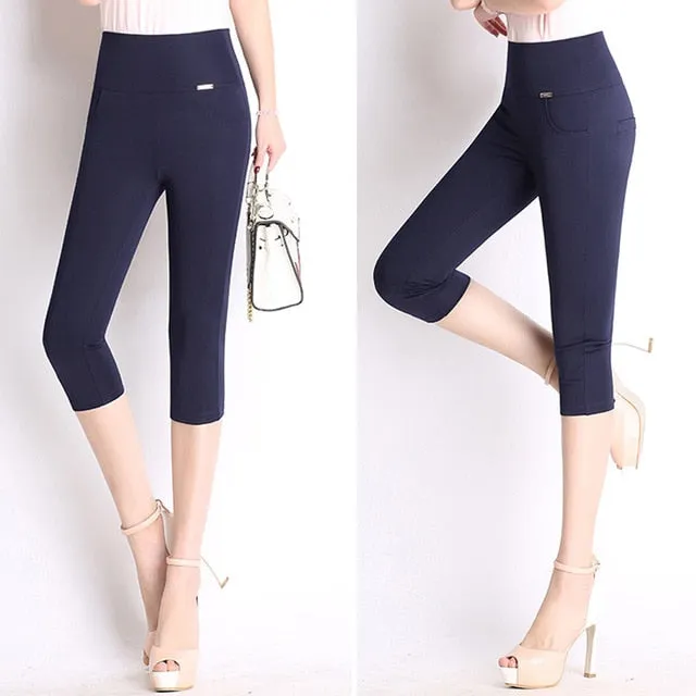 Women High Waist Stretch Leggings Vintage Plus Size Slim Long Trousers Sexy Bodycon Leggings Office Casual Pencil Pants Women