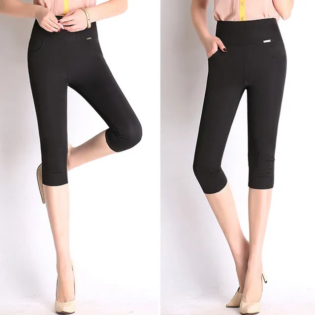 Women High Waist Stretch Leggings Vintage Plus Size Slim Long Trousers Sexy Bodycon Leggings Office Casual Pencil Pants Women