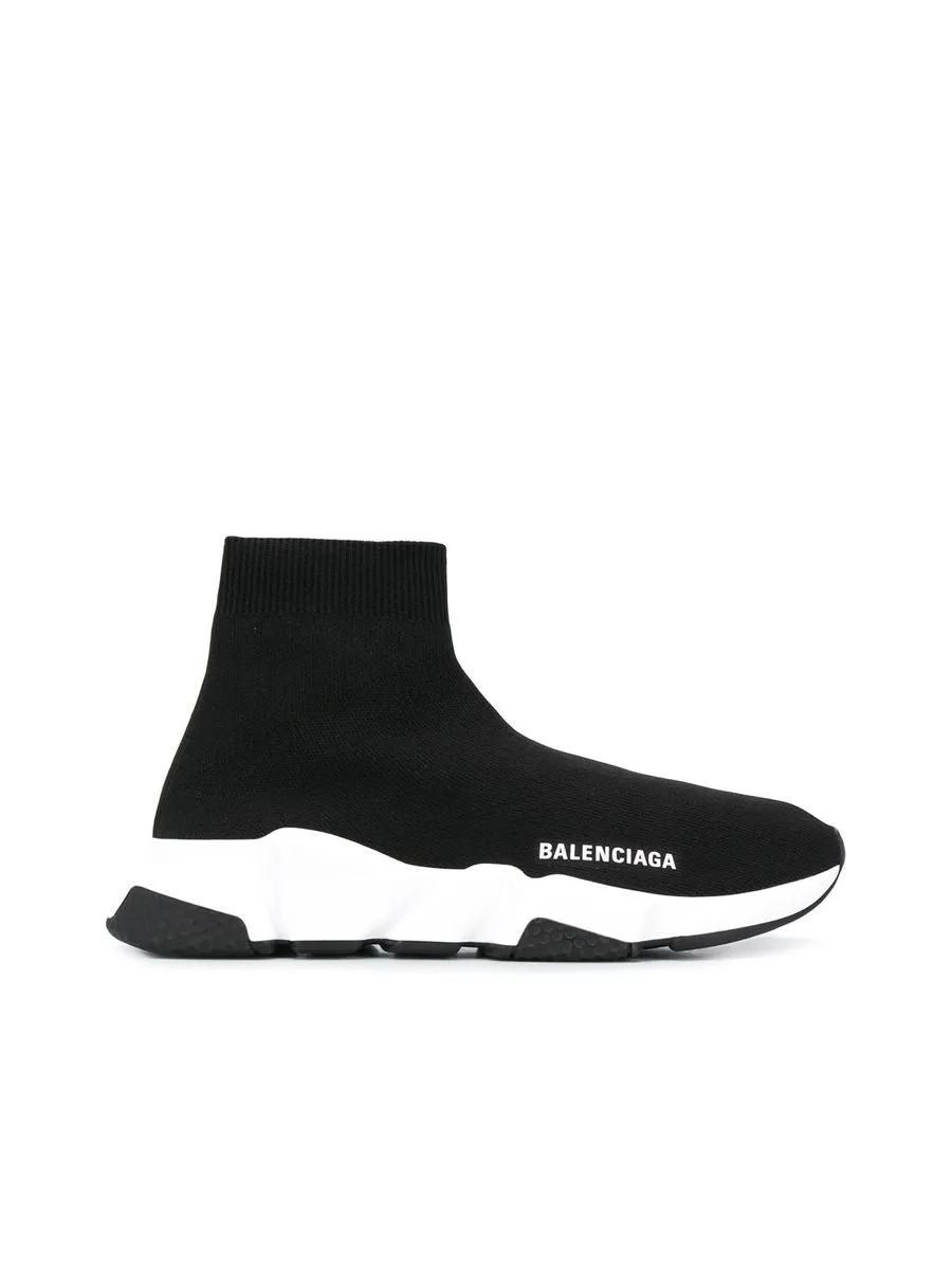 Women's Speed Recycled Knit Sneaker in Black/white